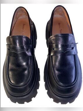 Beau Today Womens Platform Loafers, Chunky Loafers , Heel Lug Size 7.5